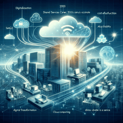 ilustração sobre A Era da Digitalização e Cloud Computing